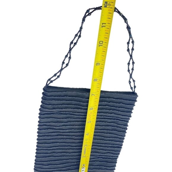 GAP Vintage Womens Black Beaded Mini Shoulder Bag With Snap Closure - Picture 7 of 7